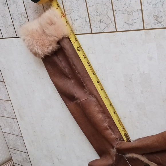 Womens "cache"vintage Leather patch & rabbit fur jacket,NEW, beautiful peice,XS - Picture 14 of 16